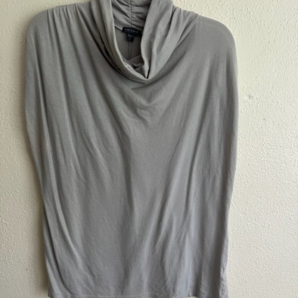 LILLA P 100% Pima Cotton Mock Neck Sleeveless Shell, Size Large